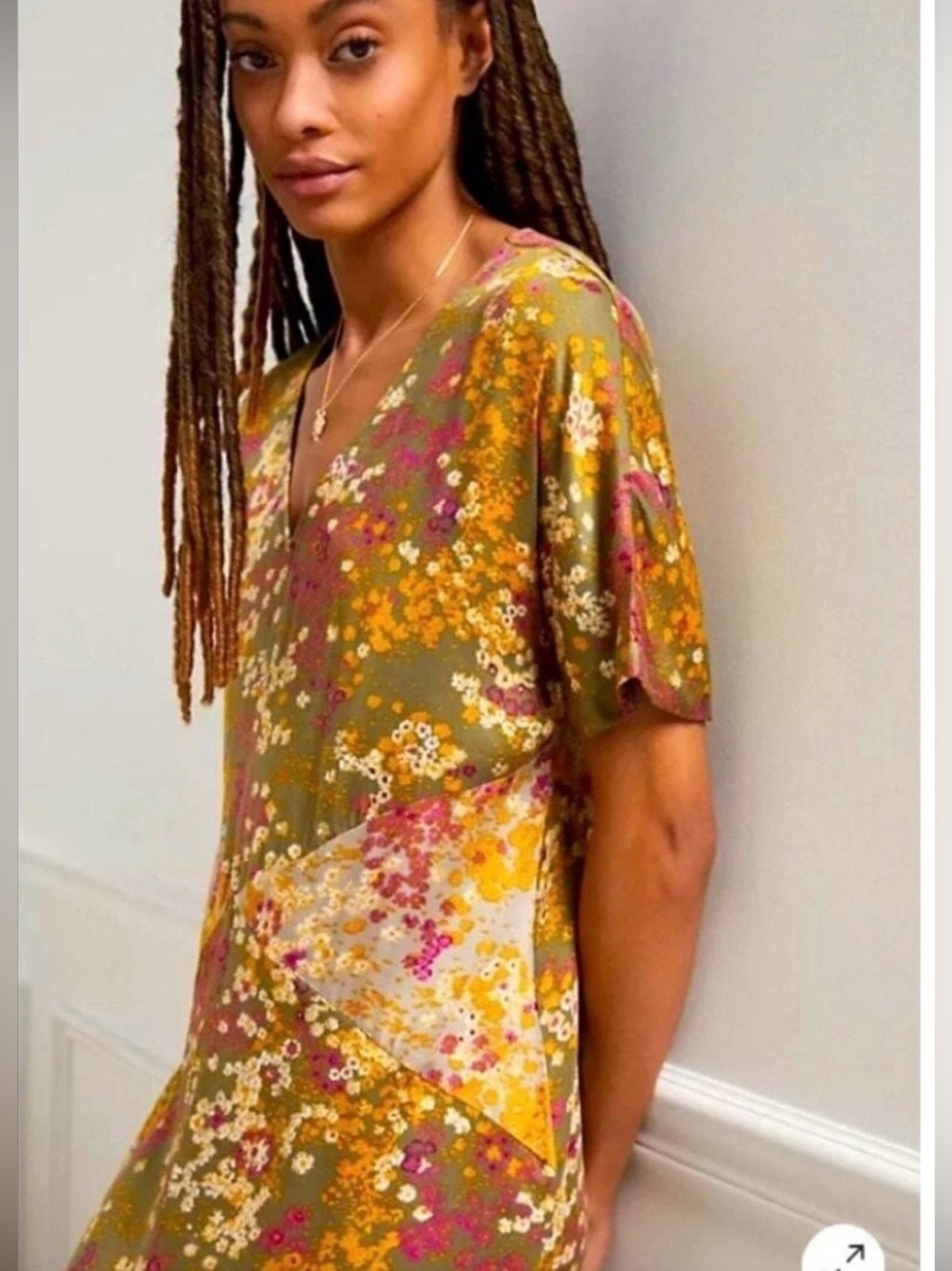 Anthropologie Saturday/Sunday for Tiny by Anthropologie Olive Floral Dress XS - Picture 3 of 14